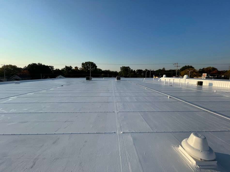 Completed membrane restoration project showing professional results and superior weather resistance by Roof Tech LLC